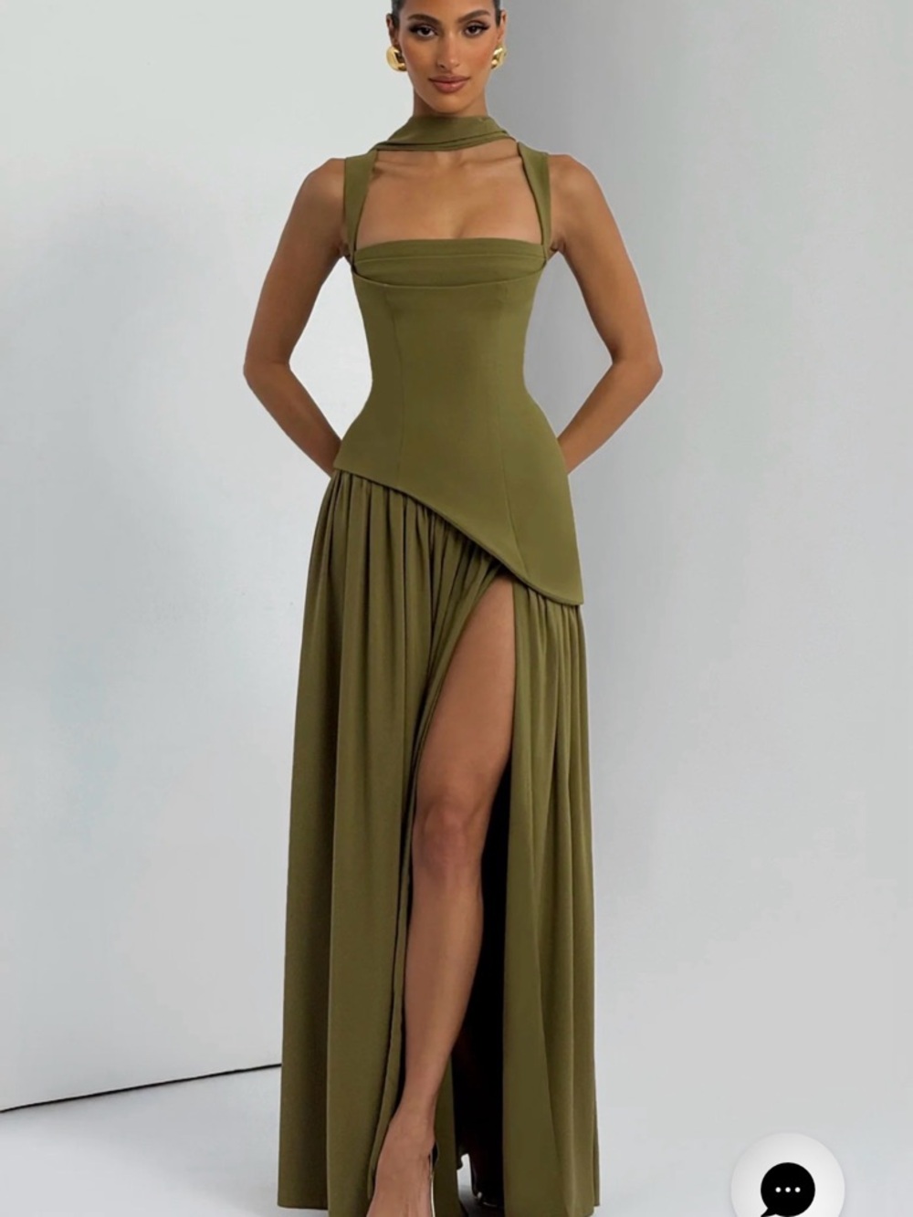 Babyboo Medium TULLULAH MAXI DRESS - DEEP OLIVE